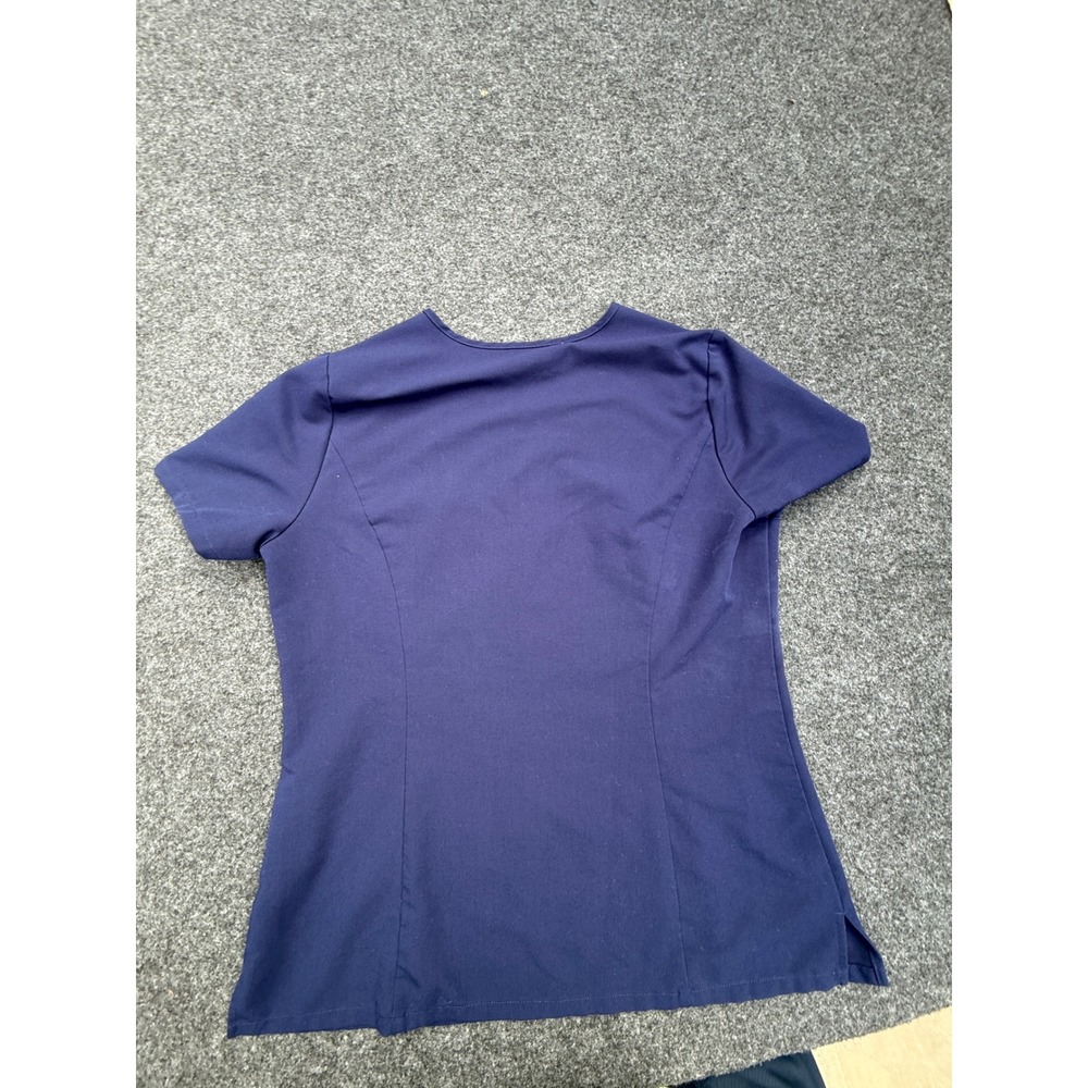 FIGS Casma Scrub Top Womens Large Navy Blue Technical Collection V-Neck